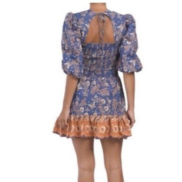 Revolve House of Harlow 1960 Floral Open Back Mini Dress Blue Women's Size Med - Picture 12 of 12